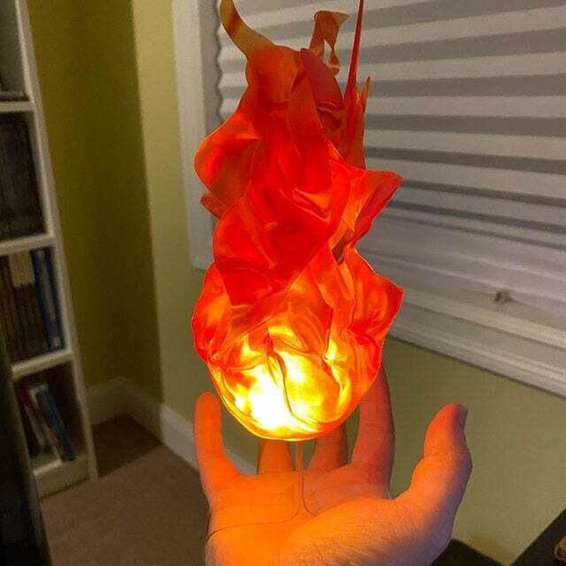Cosplay Fireball Prop - Bola Api LED Mengambang, Alat Peraga