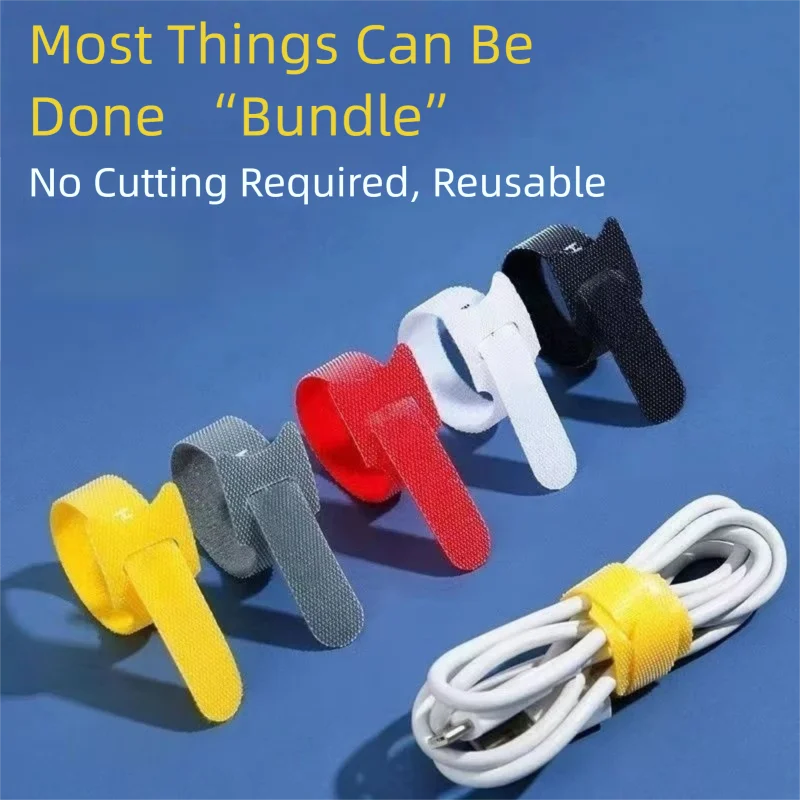 Velcro Hook Loop - Pengatur Kabel Reusable Tanpa Potong, Pengait