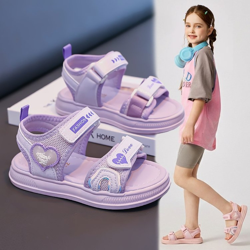 Velcro Hook Loop - Sandal Putri Bentuk Hati untuk Anak