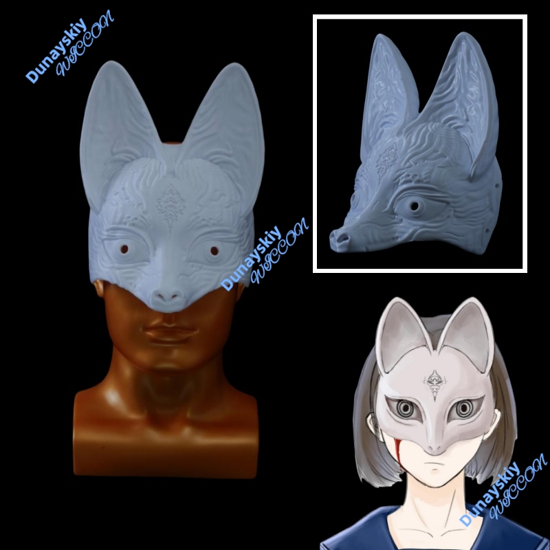 Cosplay Prop 3D Print Settings - Topeng Rubah Pesta Topeng Halloween Hill,