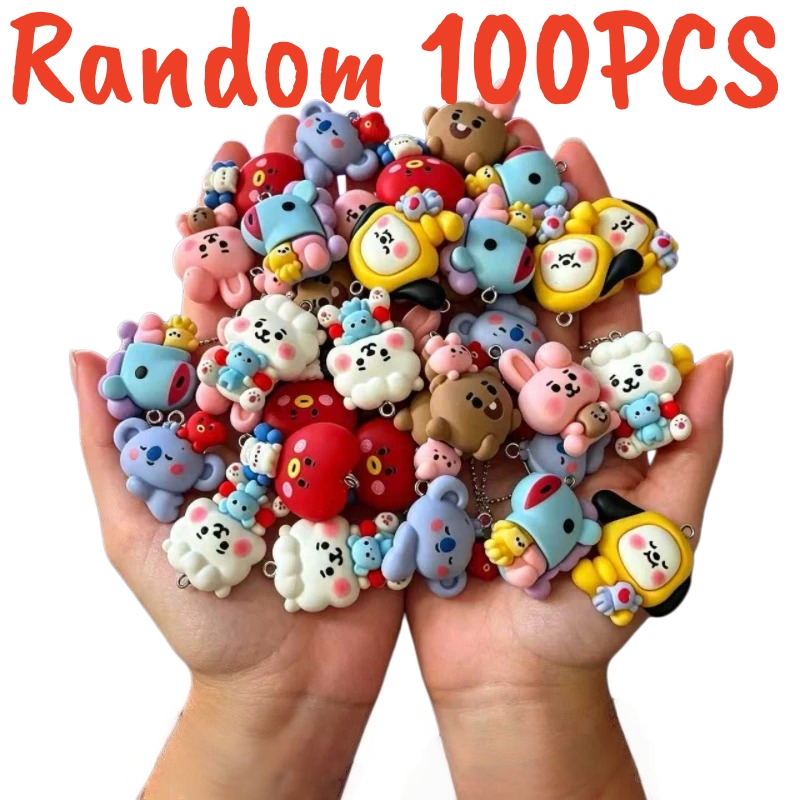 Cosplay Prop Making - 100PCS BT21 Resin Charms Perlengkapan Kerajinan