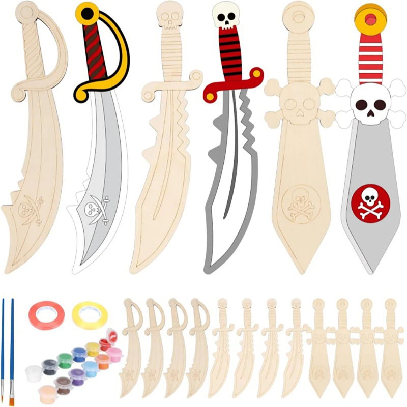 Pedang Kayu Bajak Laut Gambar  - Cosplay Prop Painting ulasan dan harga