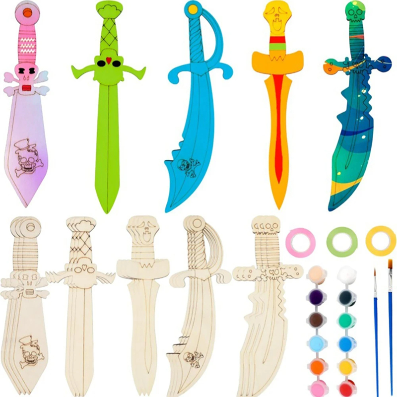 Pedang Kayu Bajak Laut Gambar  - Cosplay Prop Painting ulasan dan harga