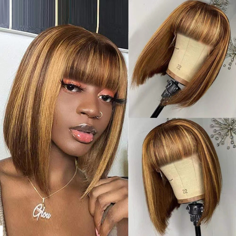 Wig pendek wanita dengan poni  - Wig Fiber Net ulasan dan harga