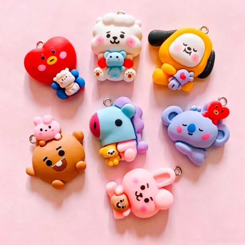 100PCS BT21 Resin Charms Perle - Cosplay Prop Making ulasan dan harga