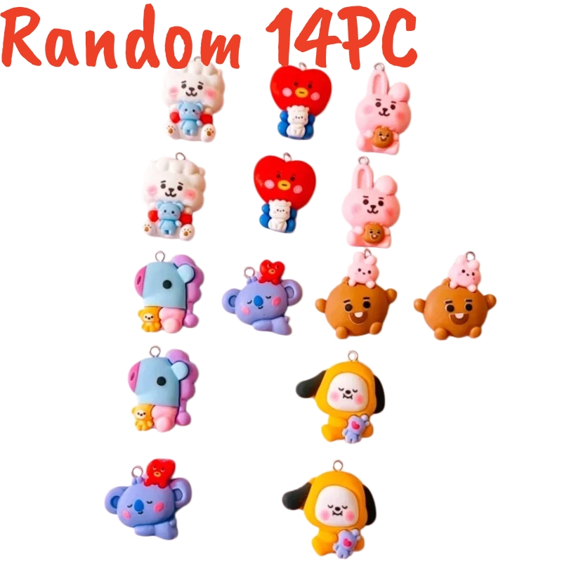 100PCS BT21 Resin Charms Perle - Cosplay Prop Making ulasan dan harga
